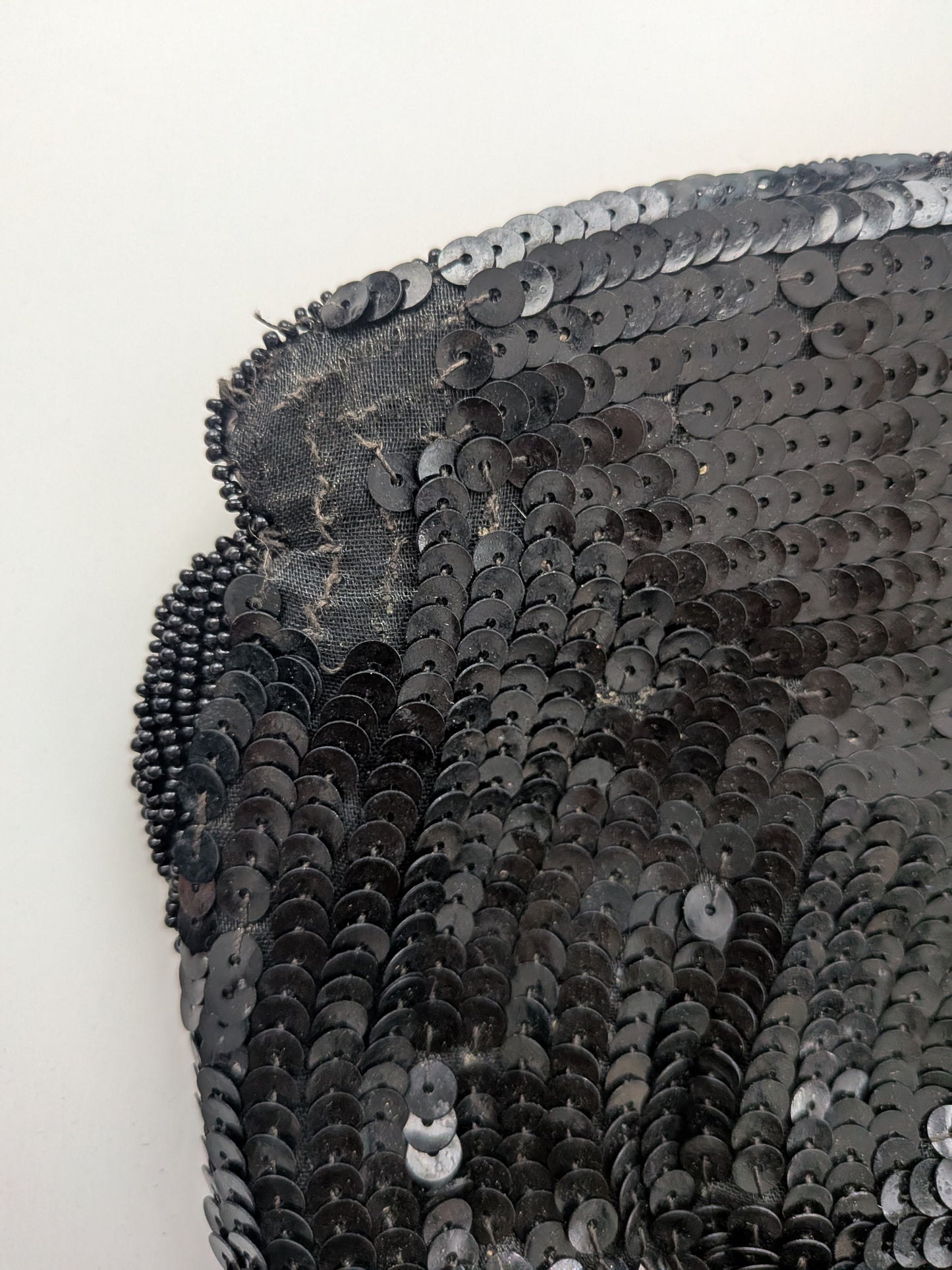 Vintage 1940s Black Sequin Clutch