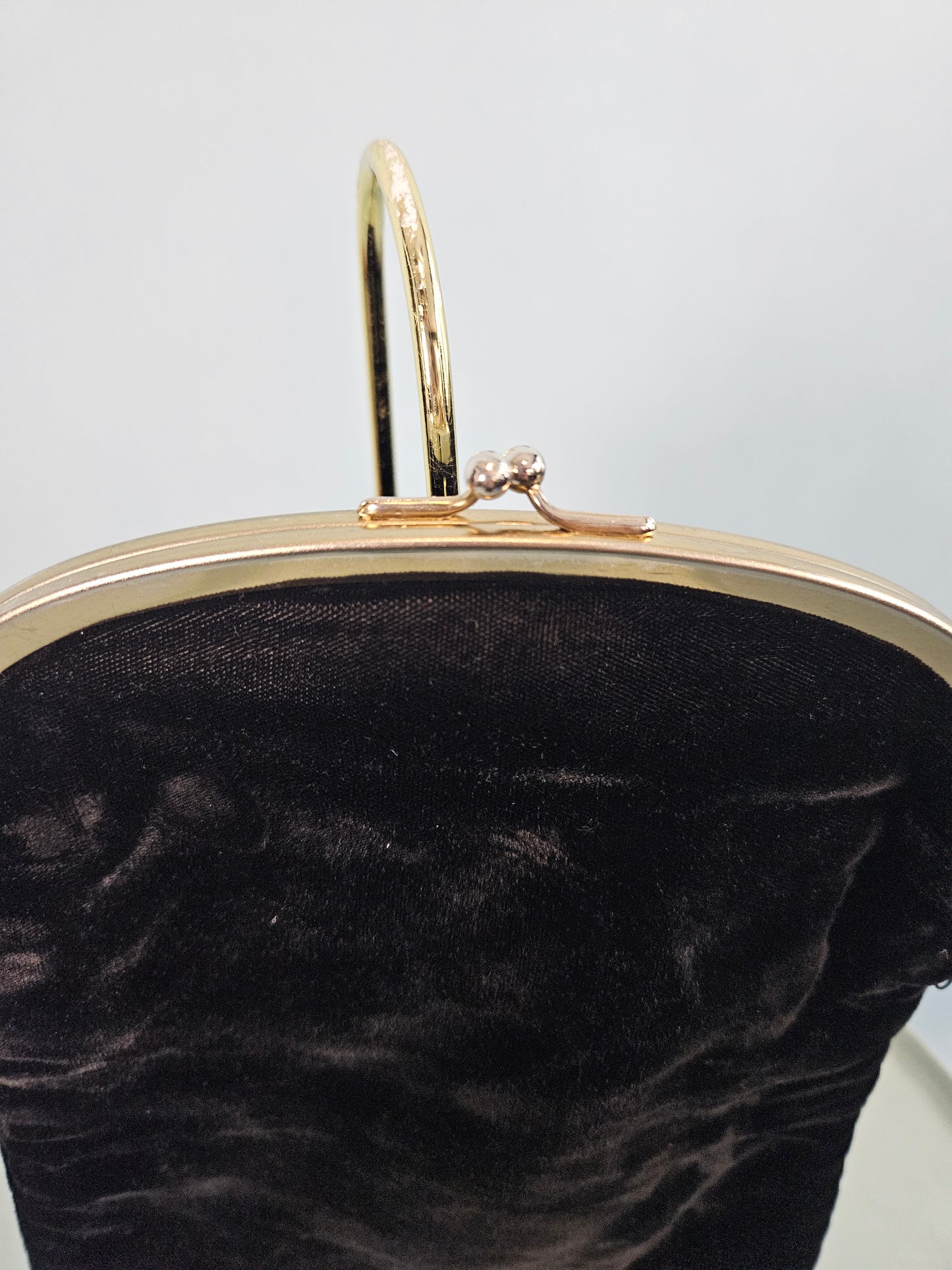 Vintage 1950's- 1960's Black Velvet Clutch
