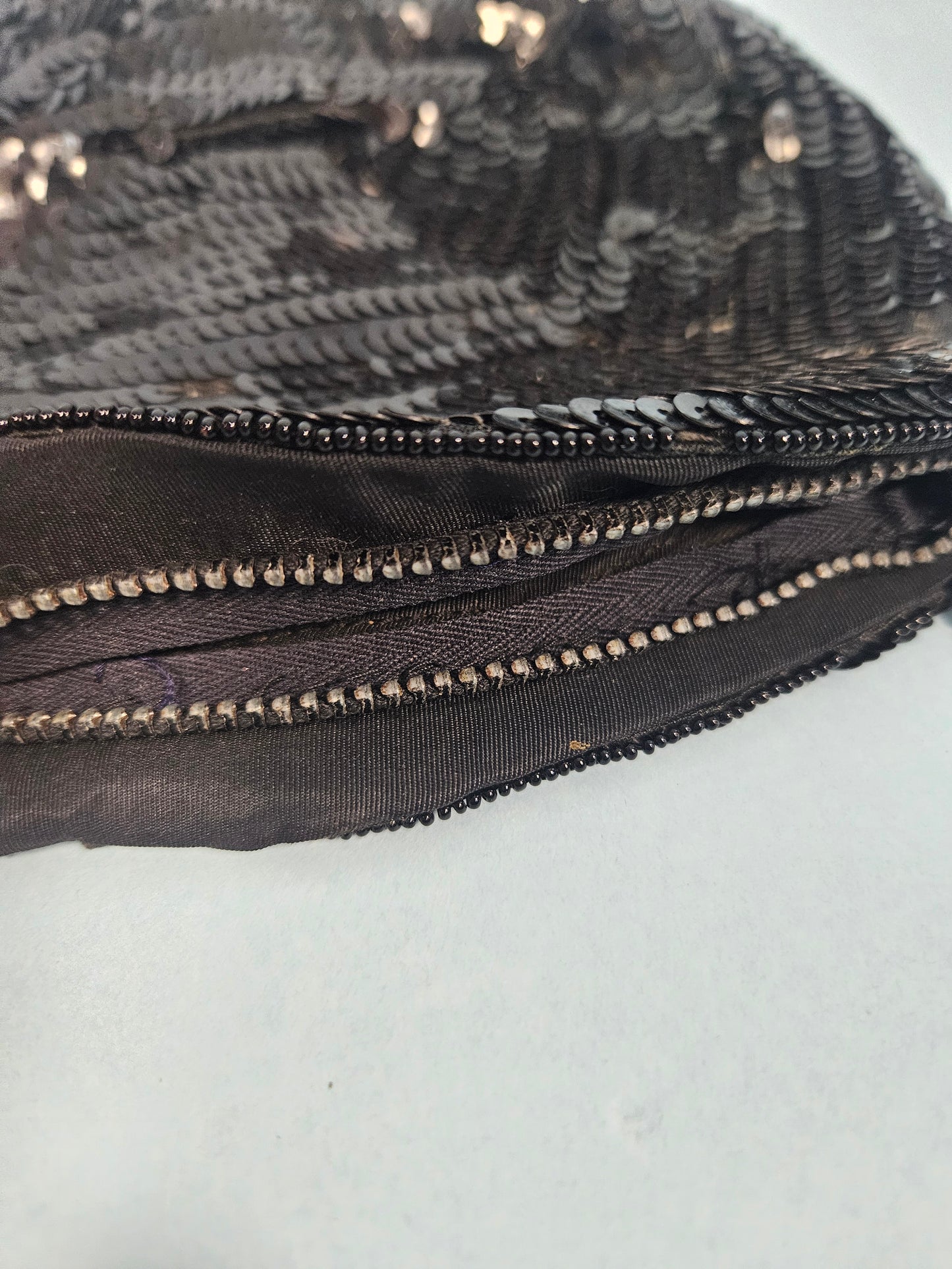 Vintage 1940s Black Sequin Clutch