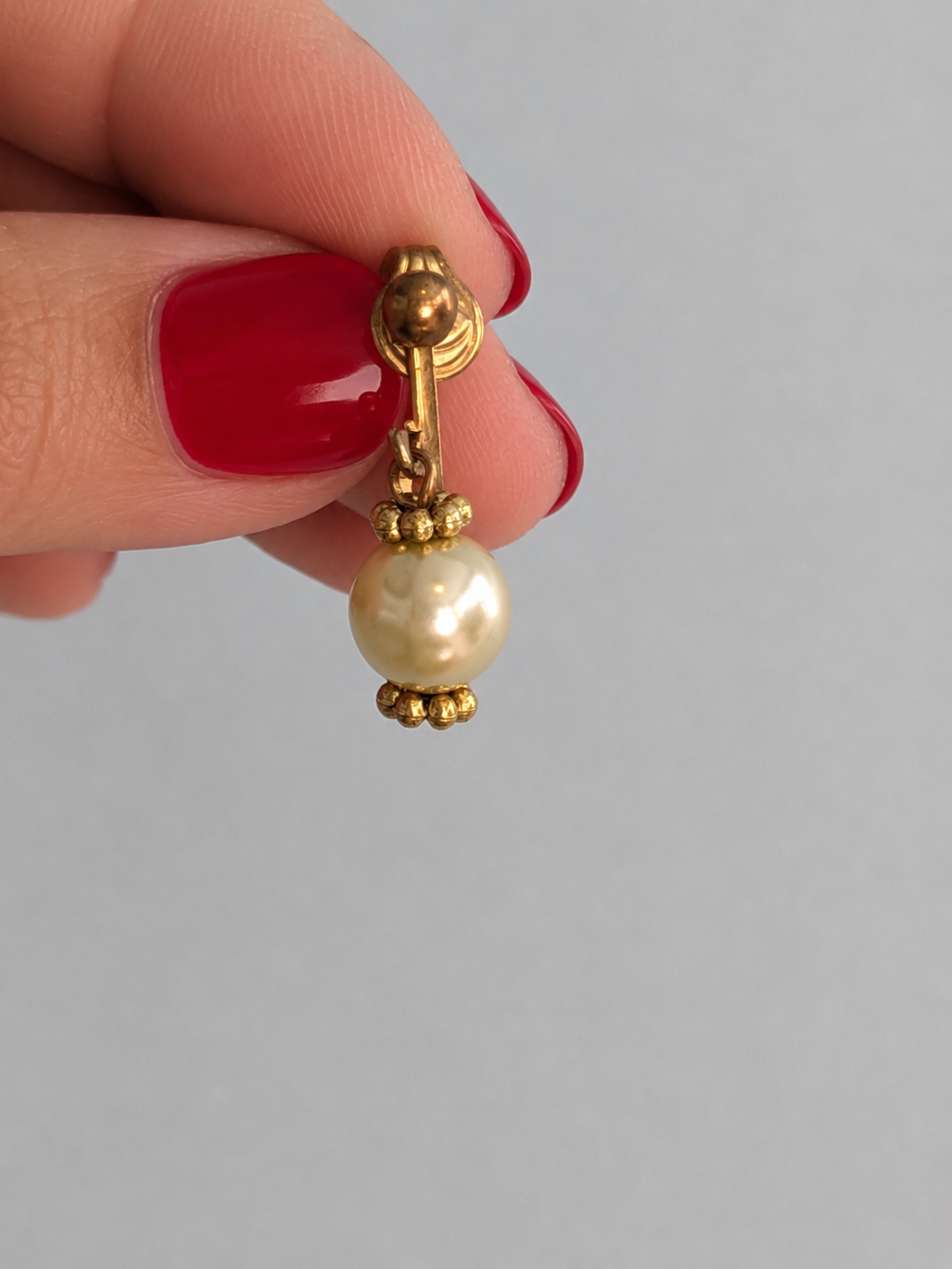 Vintage Mid-Century Pearl Drop Earrings