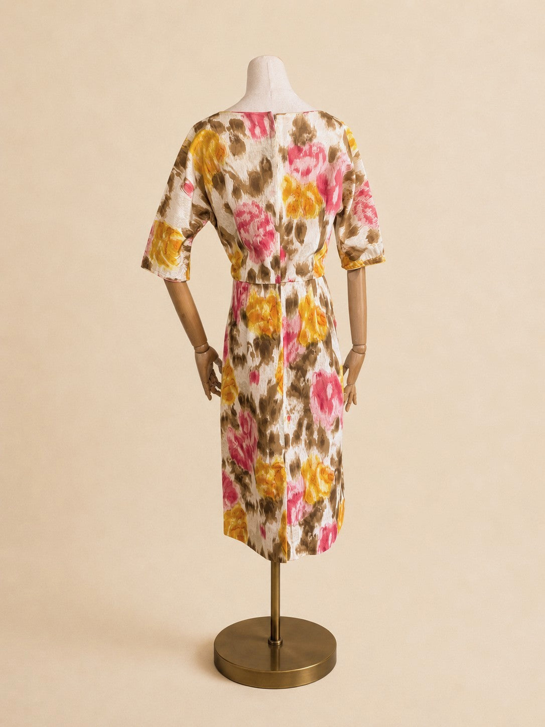 Vintage Mid-Century Floral Dress & Accessories Set