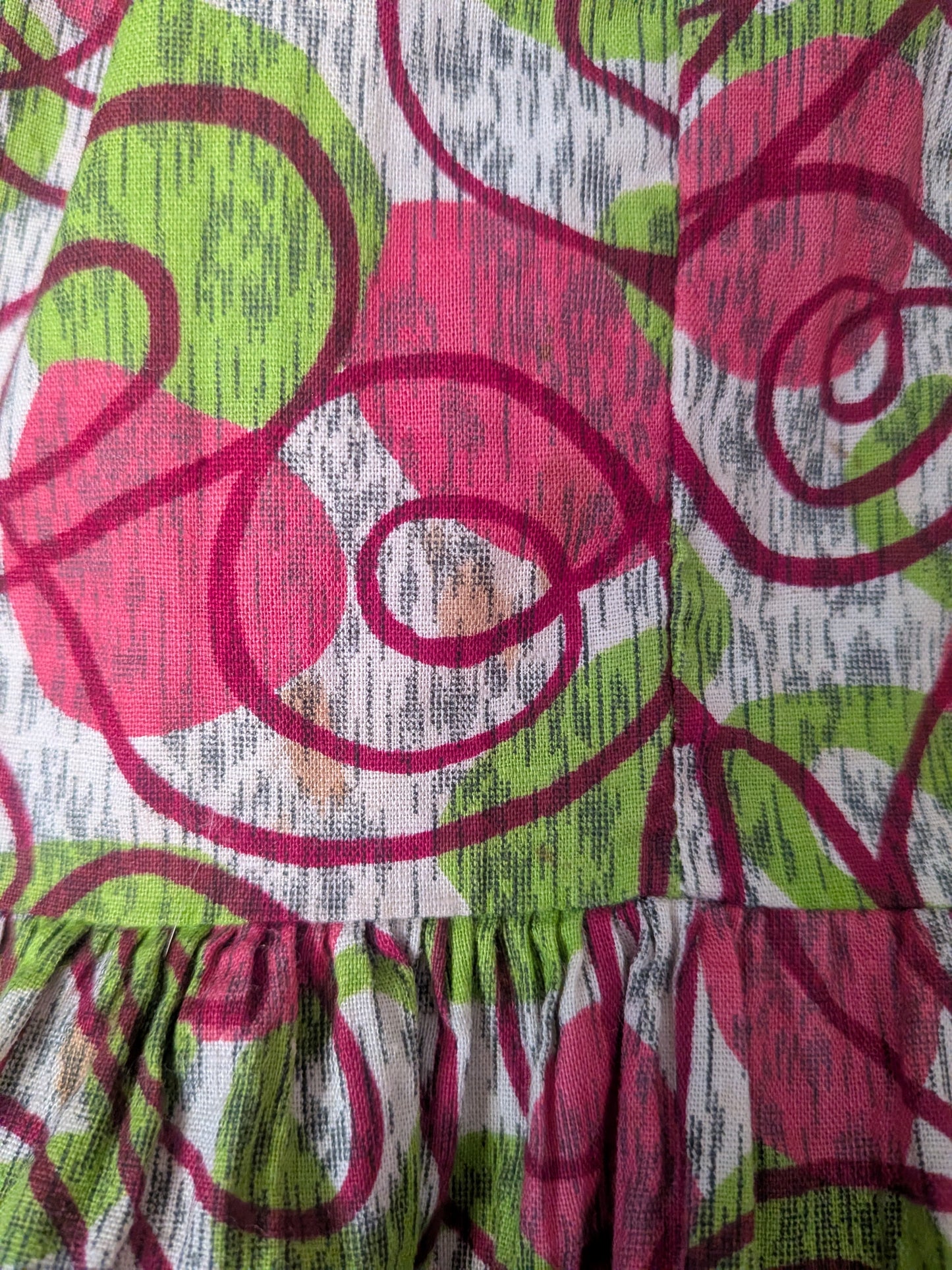 Vintage 1940s-1950s Abstract Print Ruffle Skirt