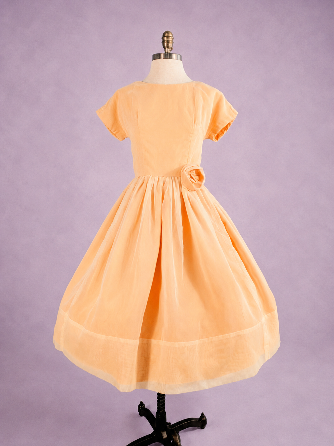 Vintage Mid-Century Peach Occasion Dress