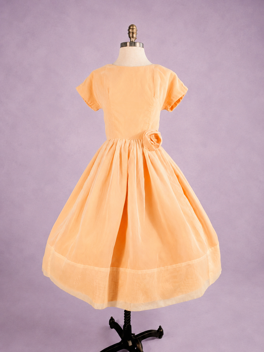 Vintage Mid-Century Peach Occasion Dress