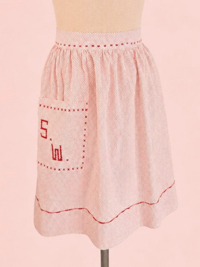 Vintage Mid-Century Red Ditzy Dot Apron
