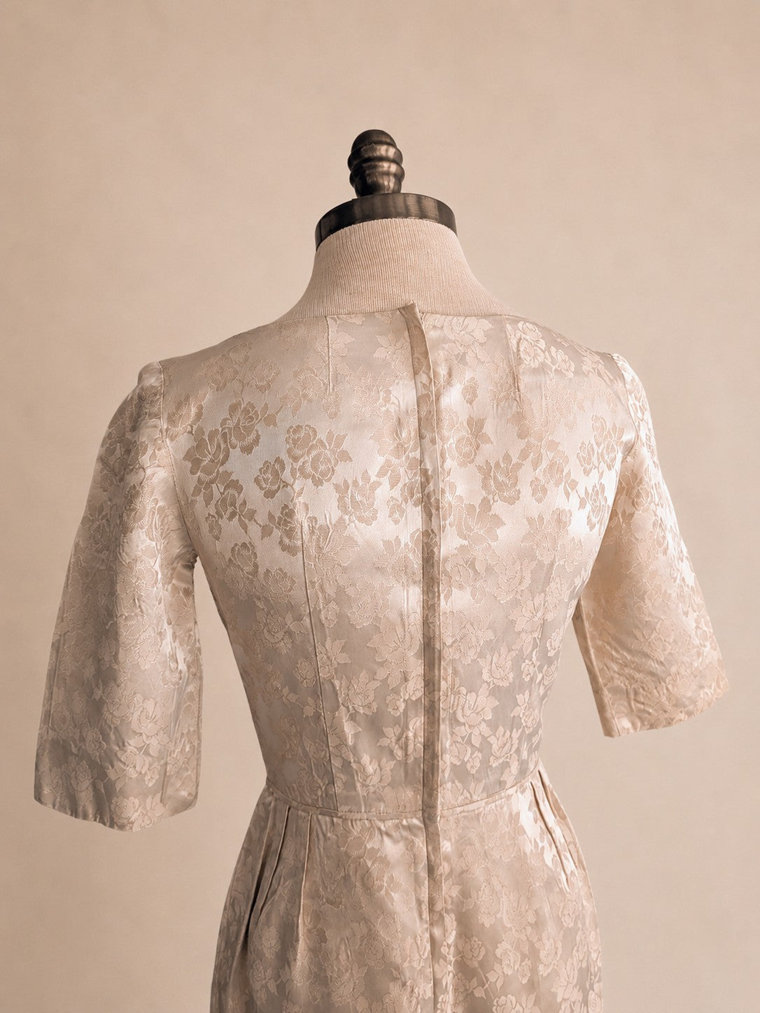 Vintage Mid-Century Champagne Brocade Dress
