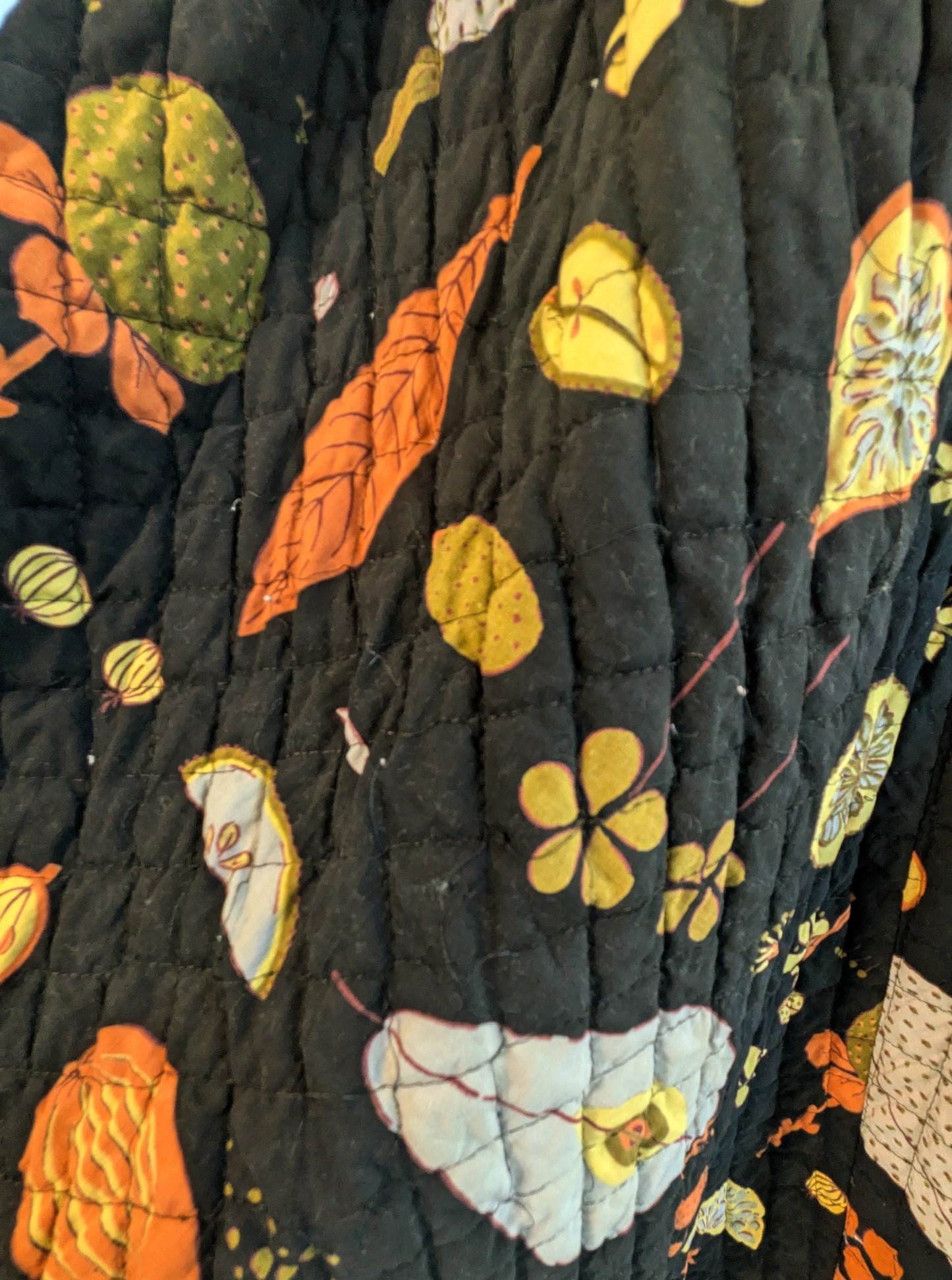 Vintage 1950s Meena Fruit Harvest Quilted Full Skirt