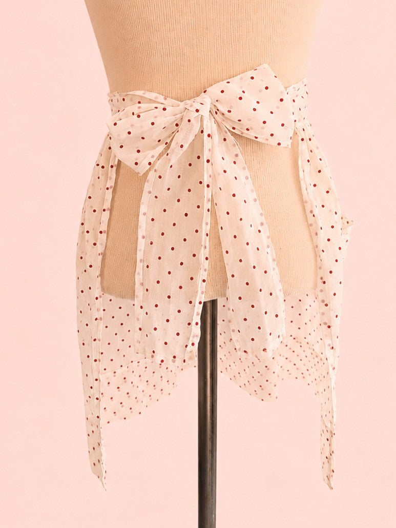 Vintage Mid-Century Red Polka Dot Apron