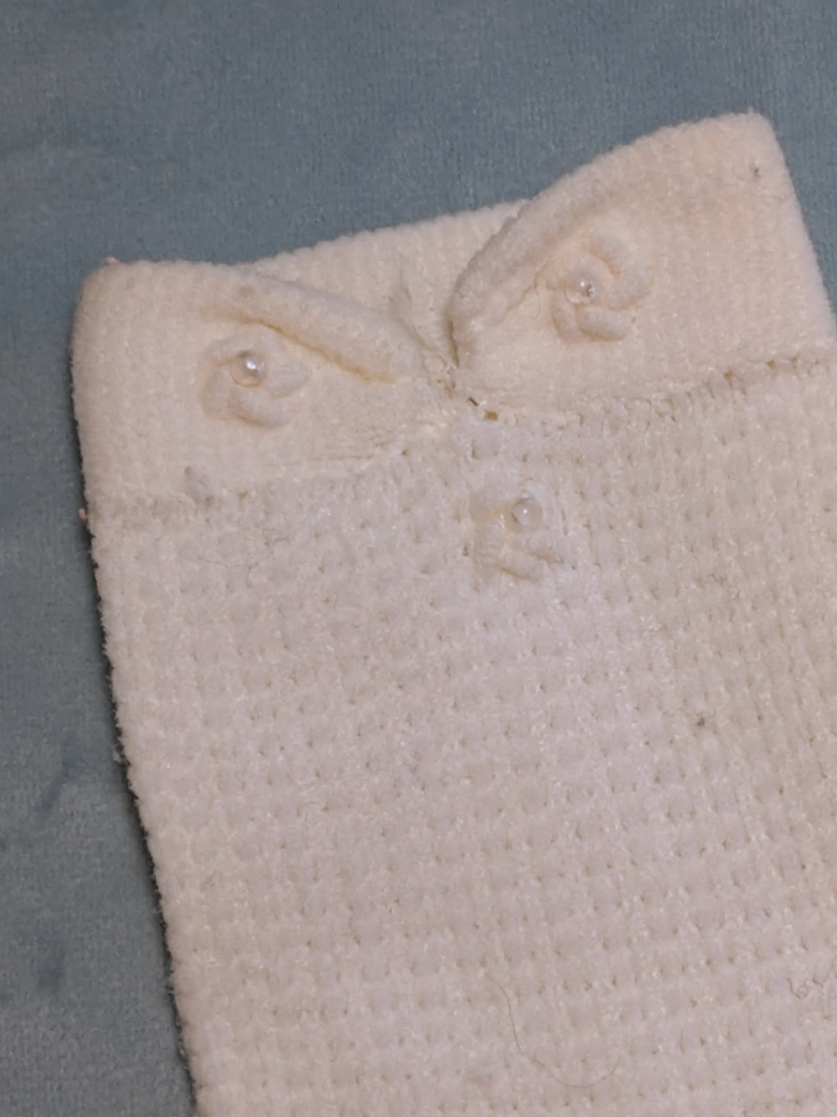 Vintage 1950s White Knitted Gloves