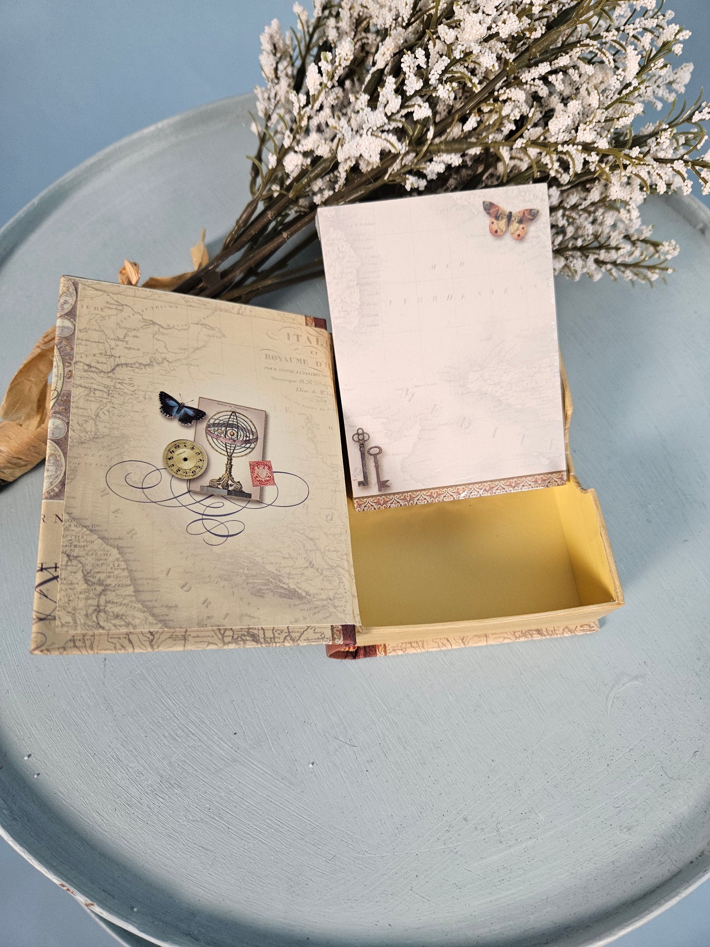 Vintage Style Mini Book Hidden Notes - Tan