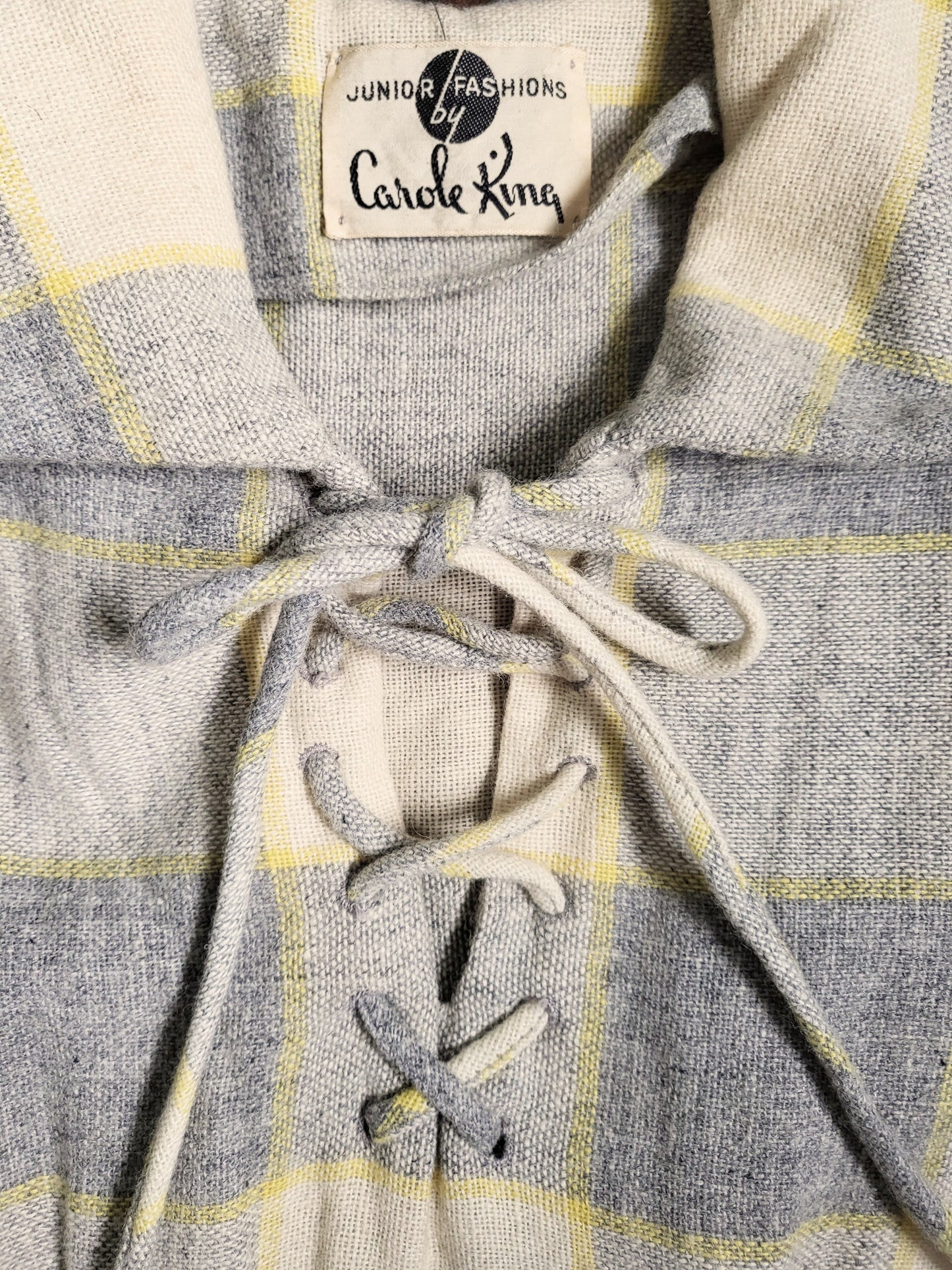 Vintage 1940's - 1950's Carol King Fashions Wool Plaid Dress