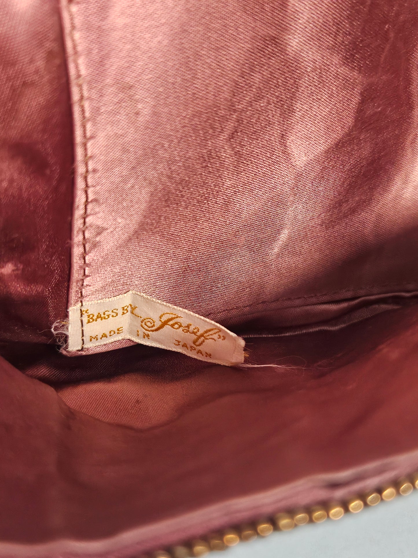 Vintage 1950s "Josef" Bronze Beaded Envelope Clutch