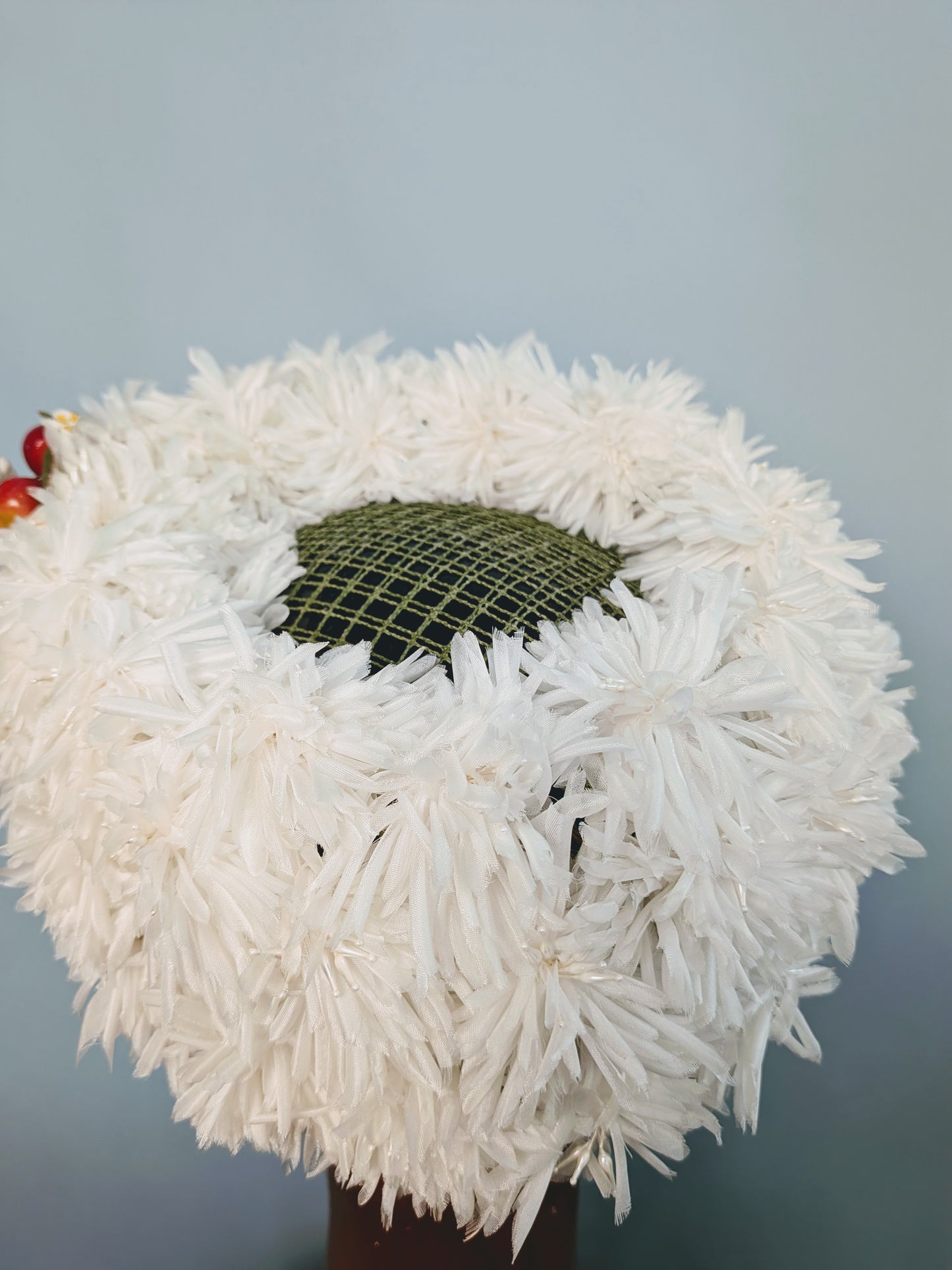 Vintage 1950s "Adelheid" Coconut & Cherries Pillbox Topper