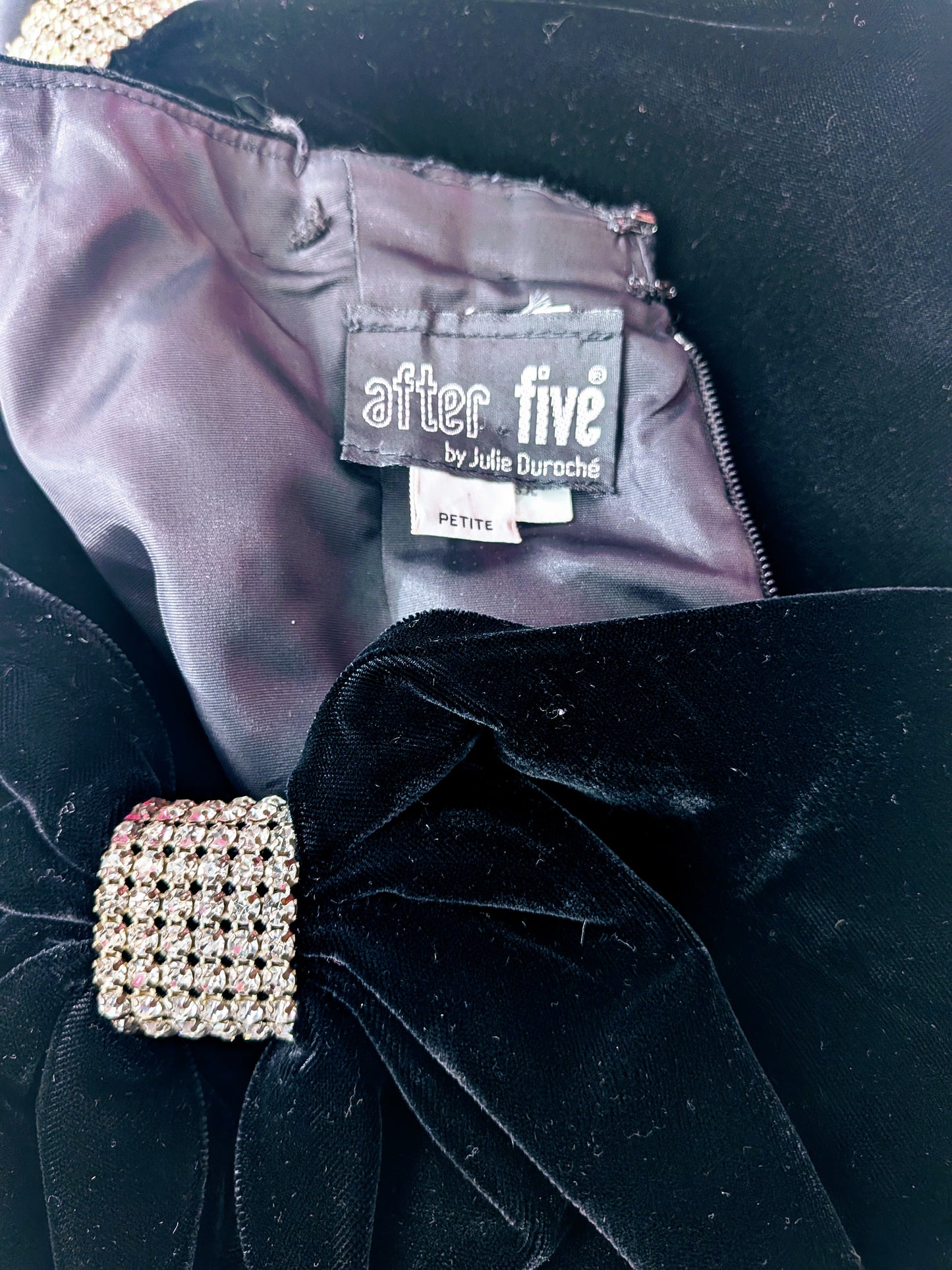 Vintage 1980s “Does 1940s” After Five by Julie Duroché Black Velvet Peplum Wiggle Dress