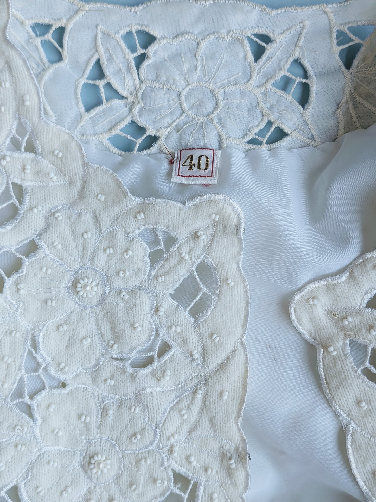 Vintage 1960s-1970s Ivory Beaded Cardigan