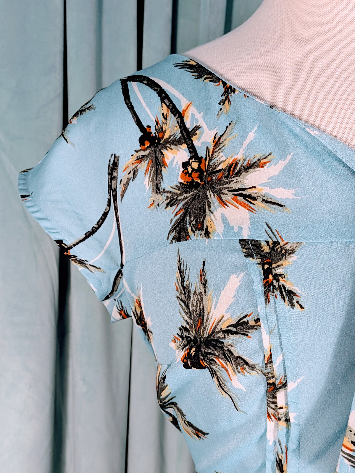 Unique Vintage Blue Hawaiian Dress