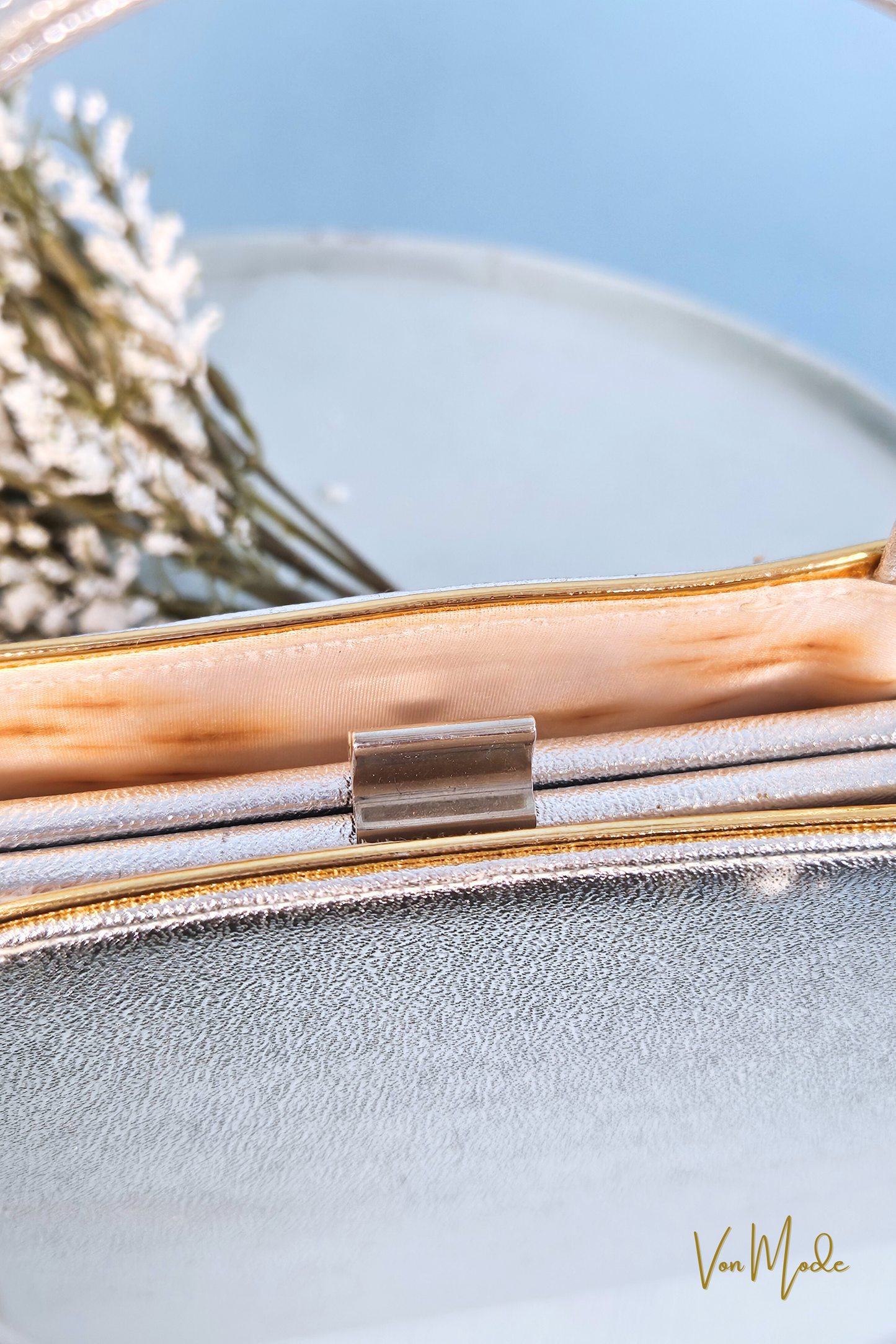 Vintage Silver Lamé  Miss Lewis Handbag