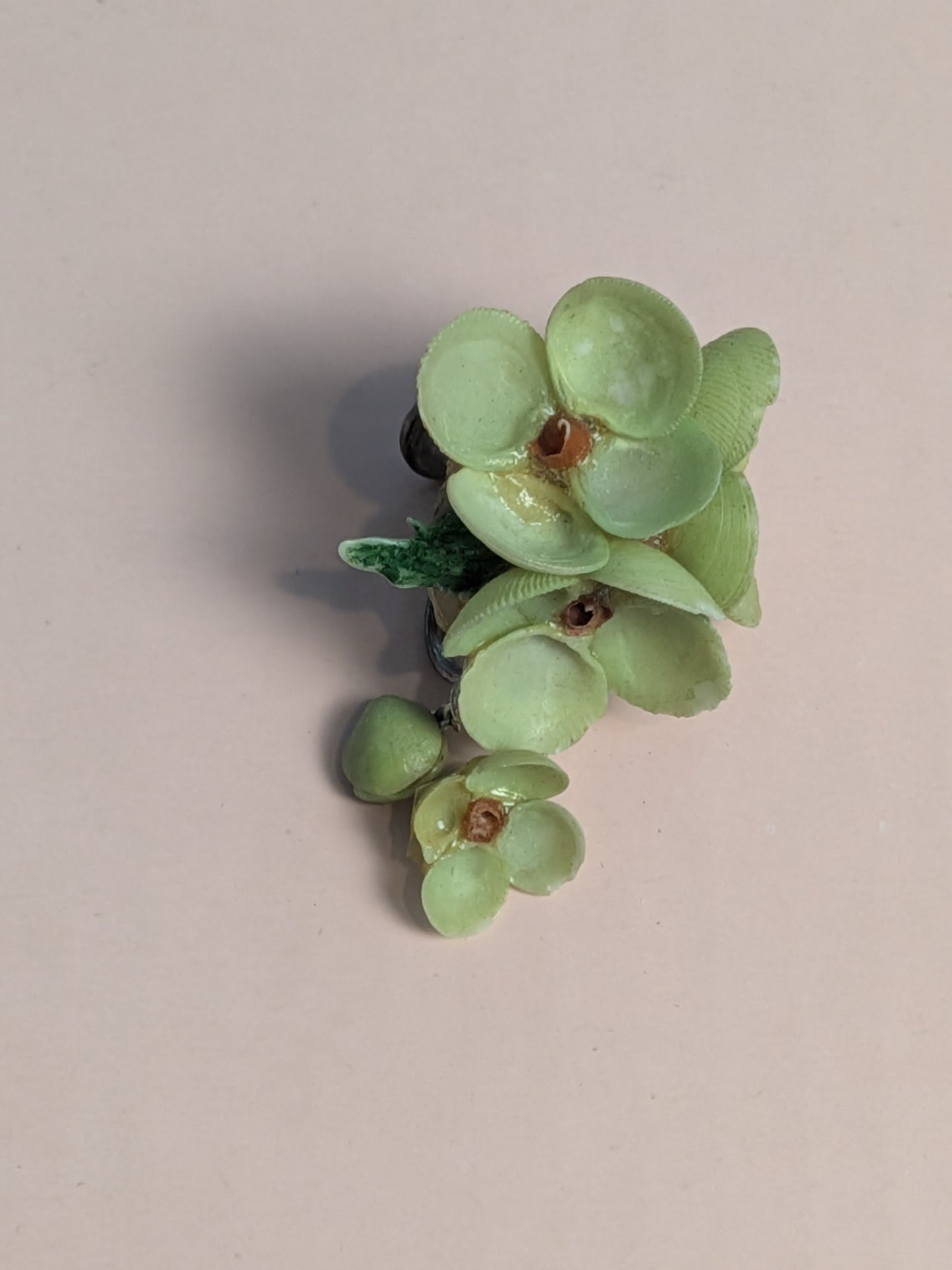Vintage Mid-Century Green Celluloid Floral Earrings
