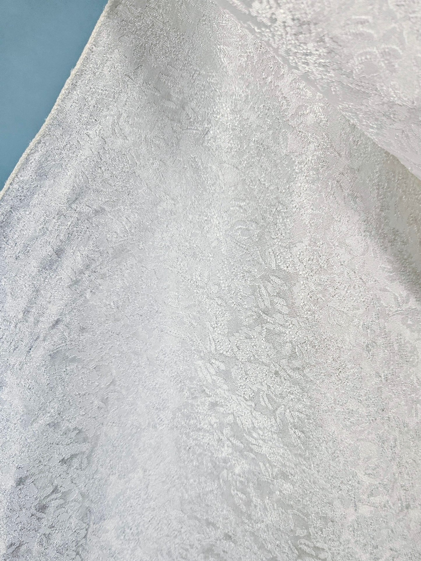 Vintage White Brocade Rectangle Scarf