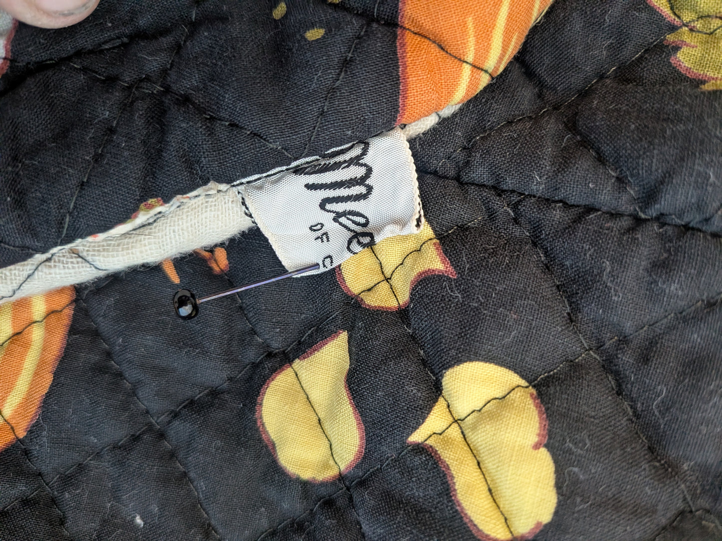 Vintage 1950s Meena Fruit Harvest Quilted Full Skirt