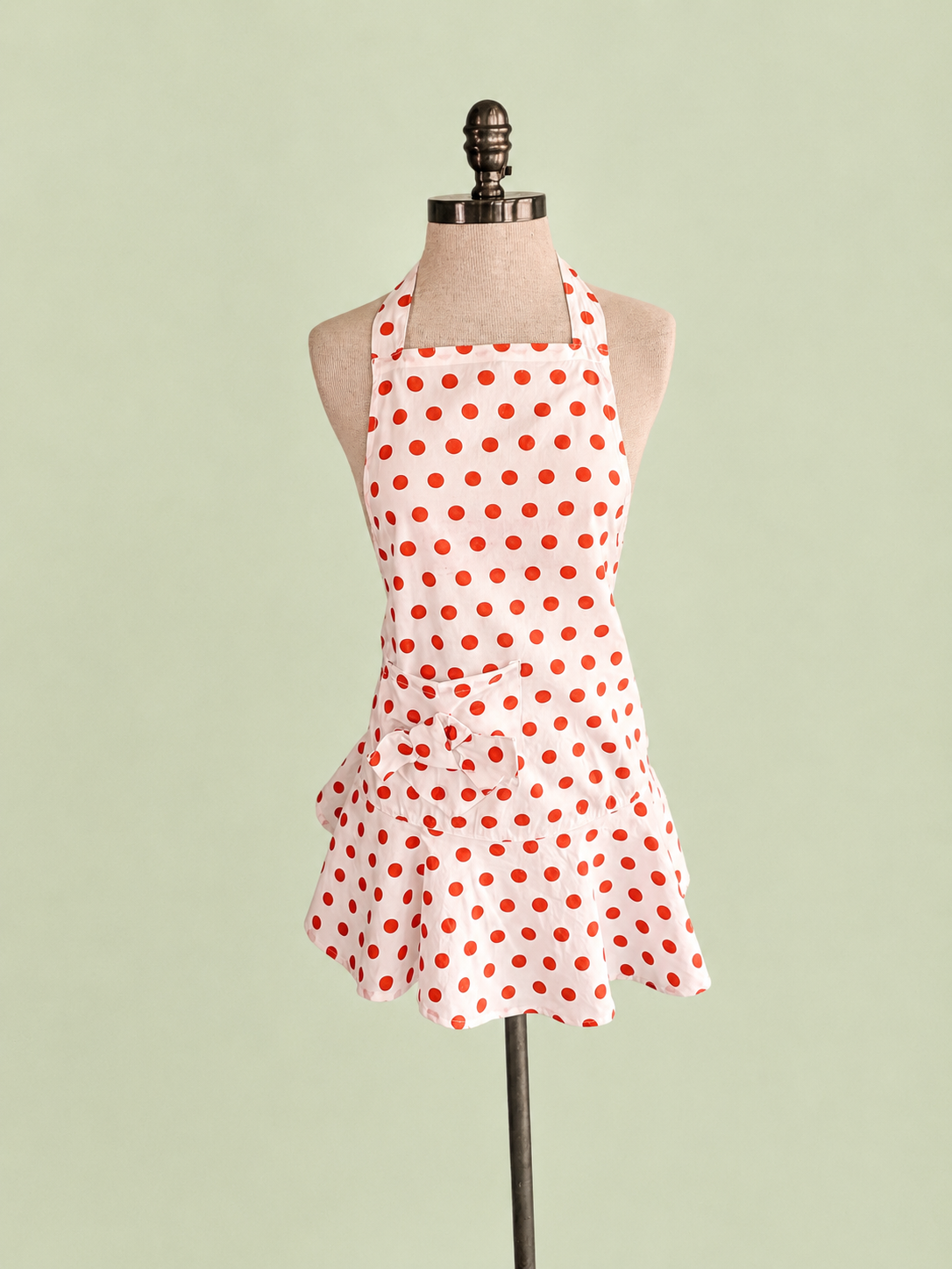 Vintage Style Orange Dot Full Apron