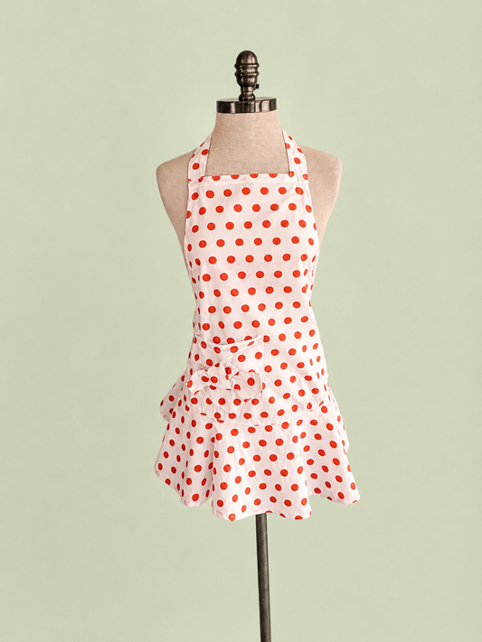 Vintage Style Orange Dot Full Apron