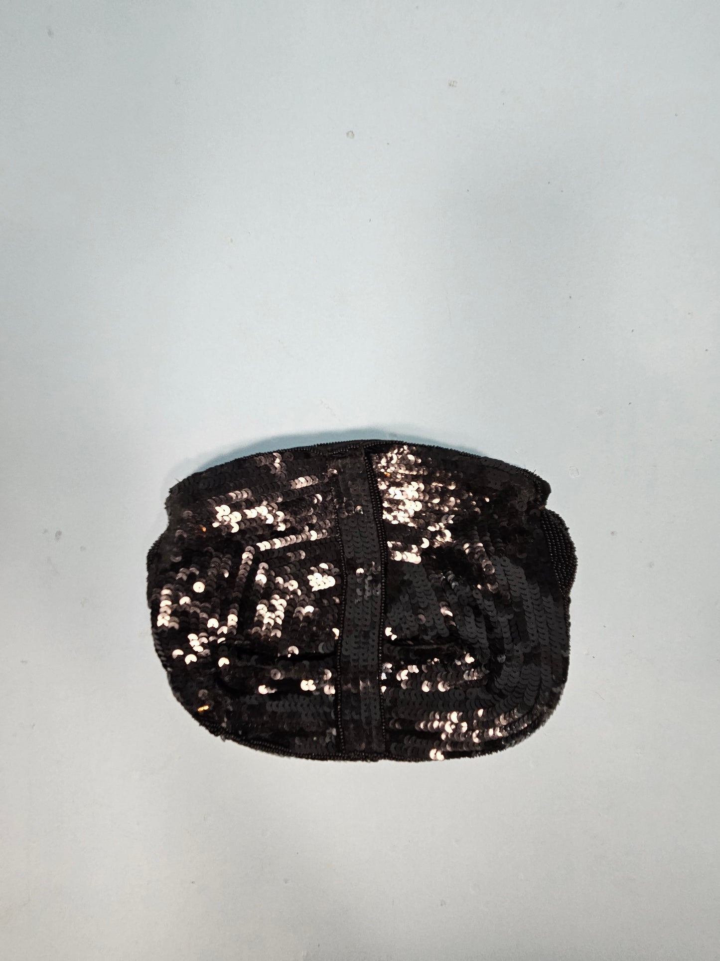 Vintage 1940s Black Sequin Clutch
