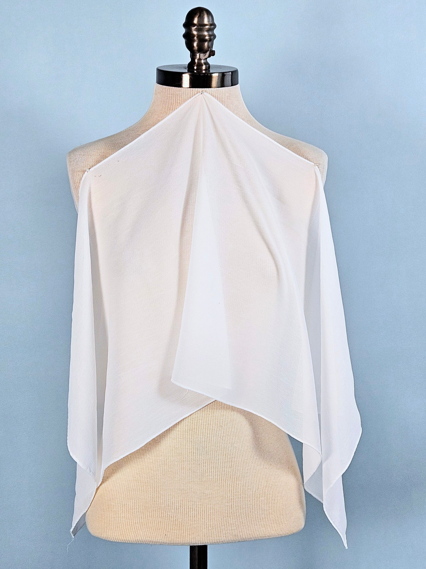 Vintage White Semi Sheer Scarf
