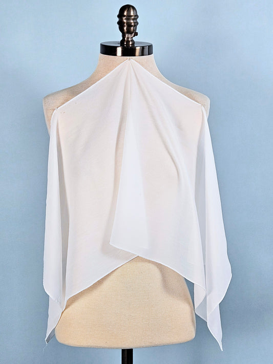 Vintage White Semi Sheer Scarf