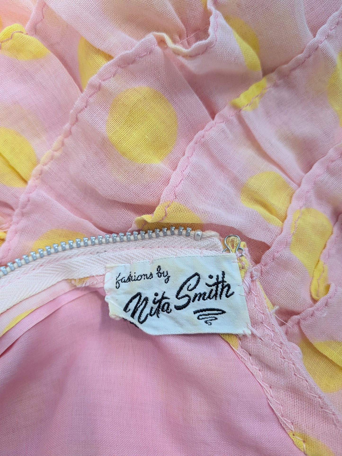 Vintage 1950s Yellow Dot Pink Patio Set