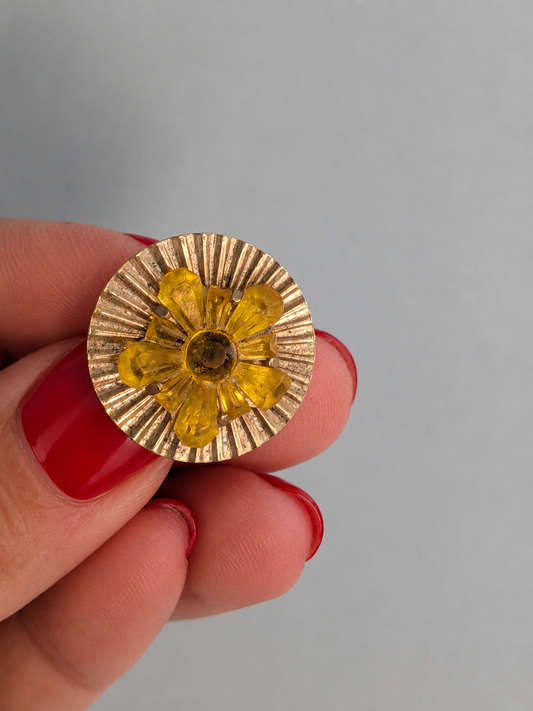 Vintage 1950s-1960s Golden Starburst Flower Earrings