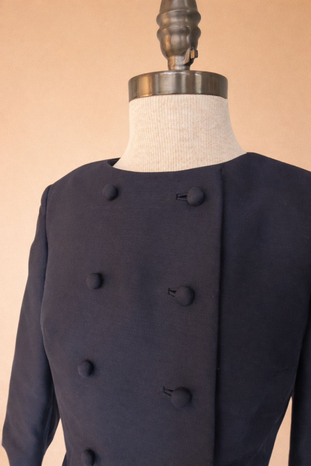 Vintage 1960's Navy Sheath Dress & Bolero Set
