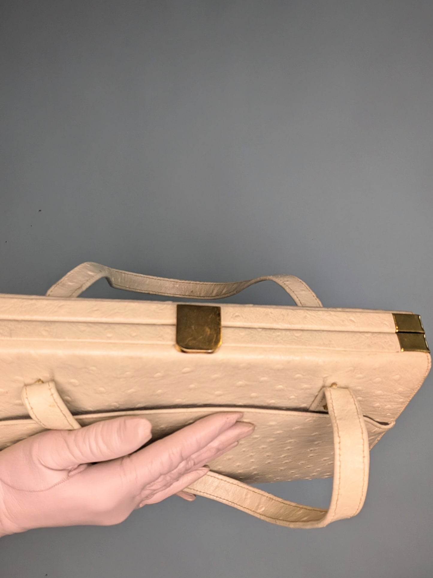 Vintage Mid-Century Lesco Lona Ostrich Handbag