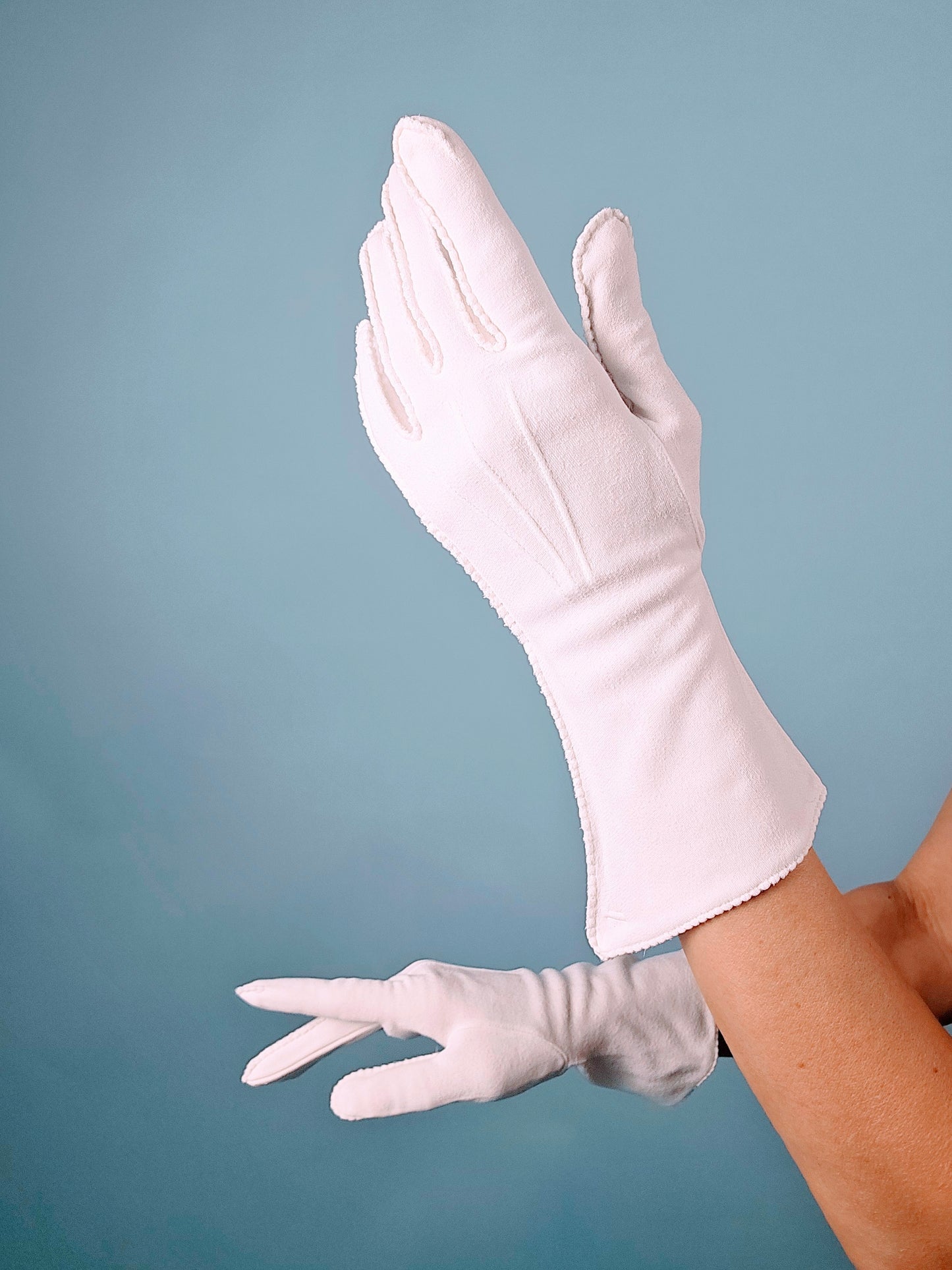 Vintage Mid-Century Van Raalte White Gloves