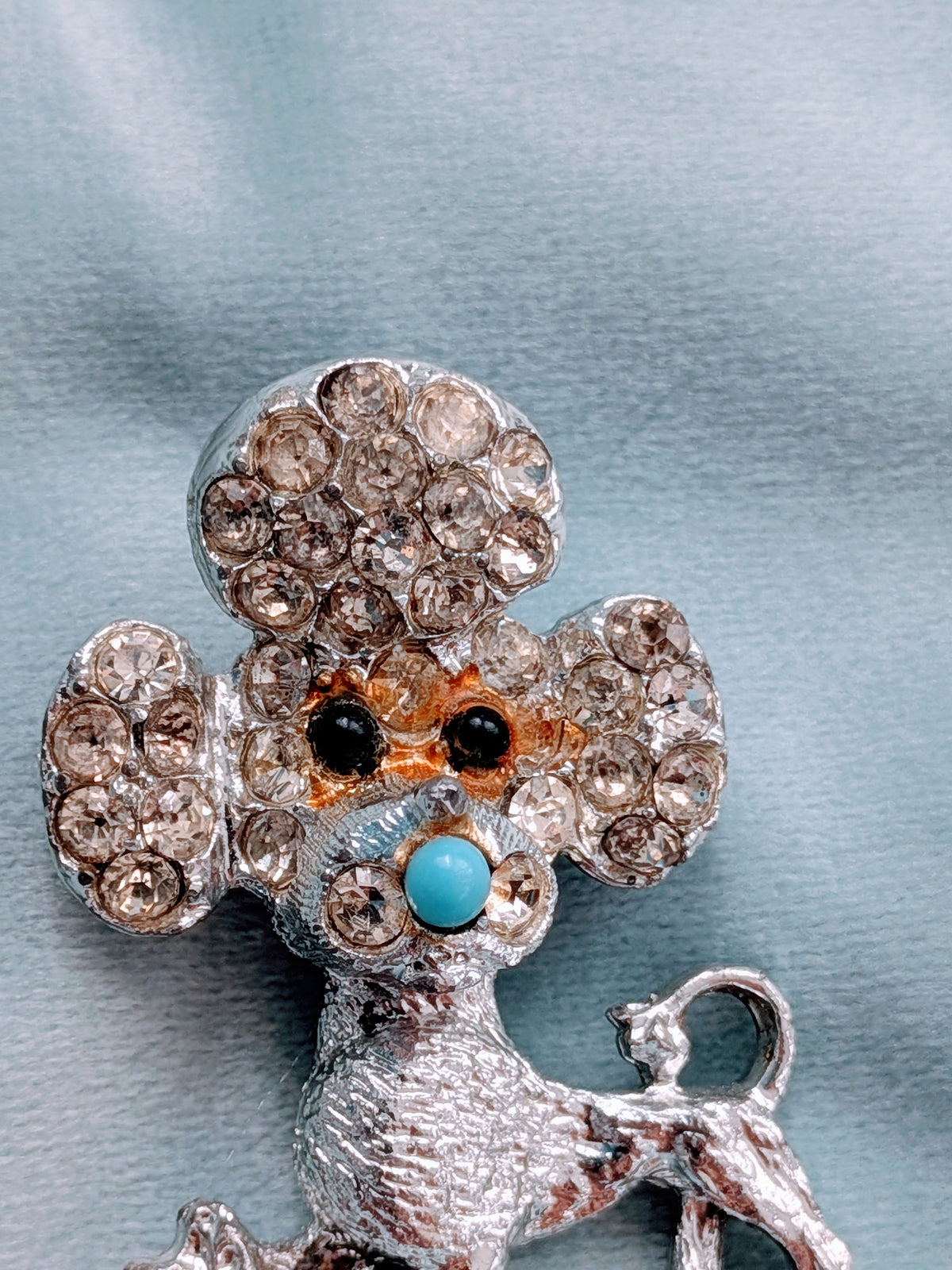 Vintage Mid-Century Silvertone Poodle Brooch