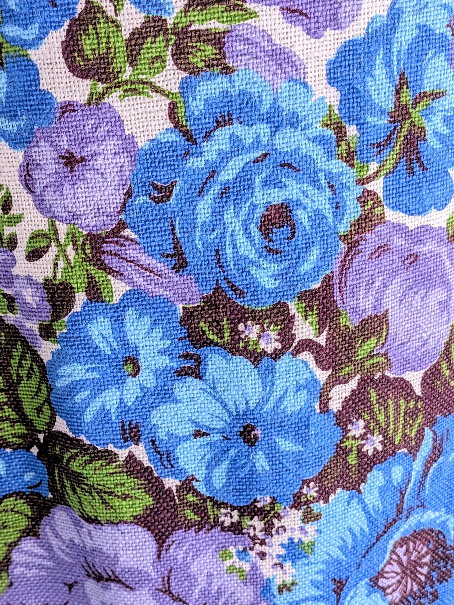 Vintage Mid-Century "Wilyum Sez" Blue & Purple Floral Sack Dress