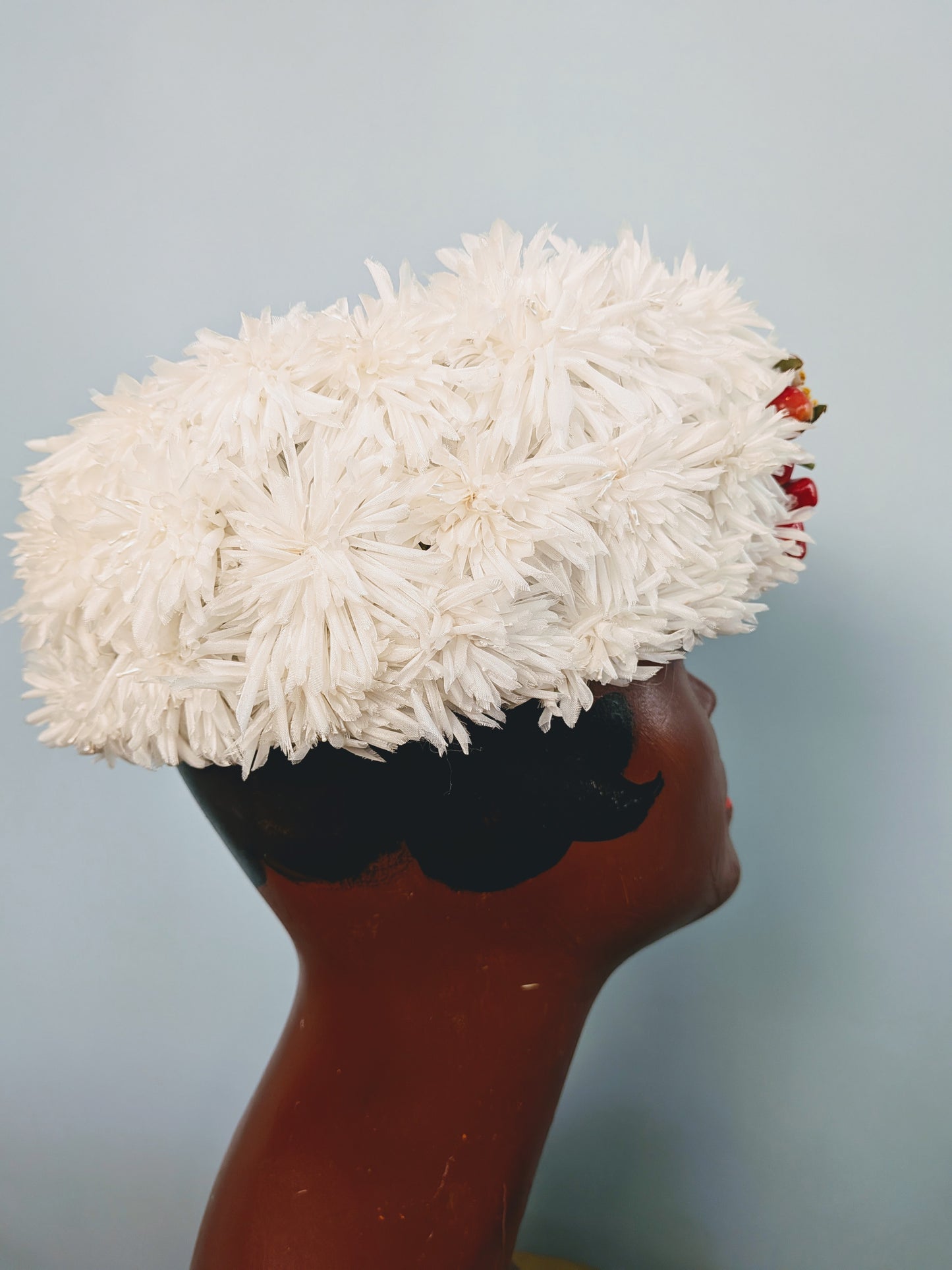 Vintage 1950s "Adelheid" Coconut & Cherries Pillbox Topper