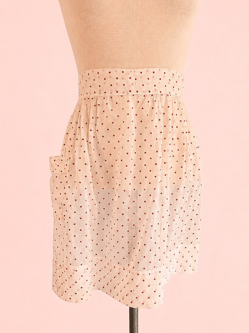 Vintage Mid-Century Red Polka Dot Apron