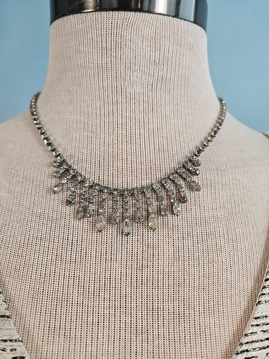 Vintage 1950s Rhinestone Cascade Necklace