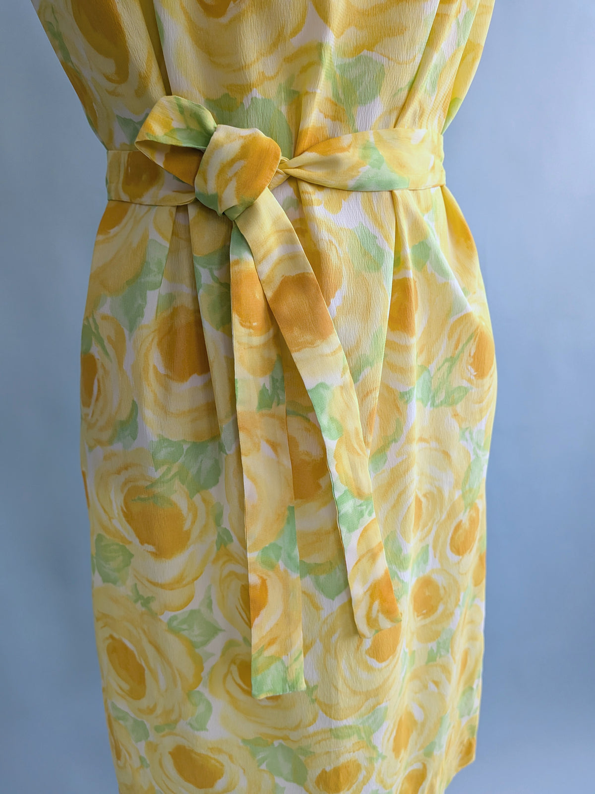 Vintage 1960s Citrus Colored Floral Shift Dress