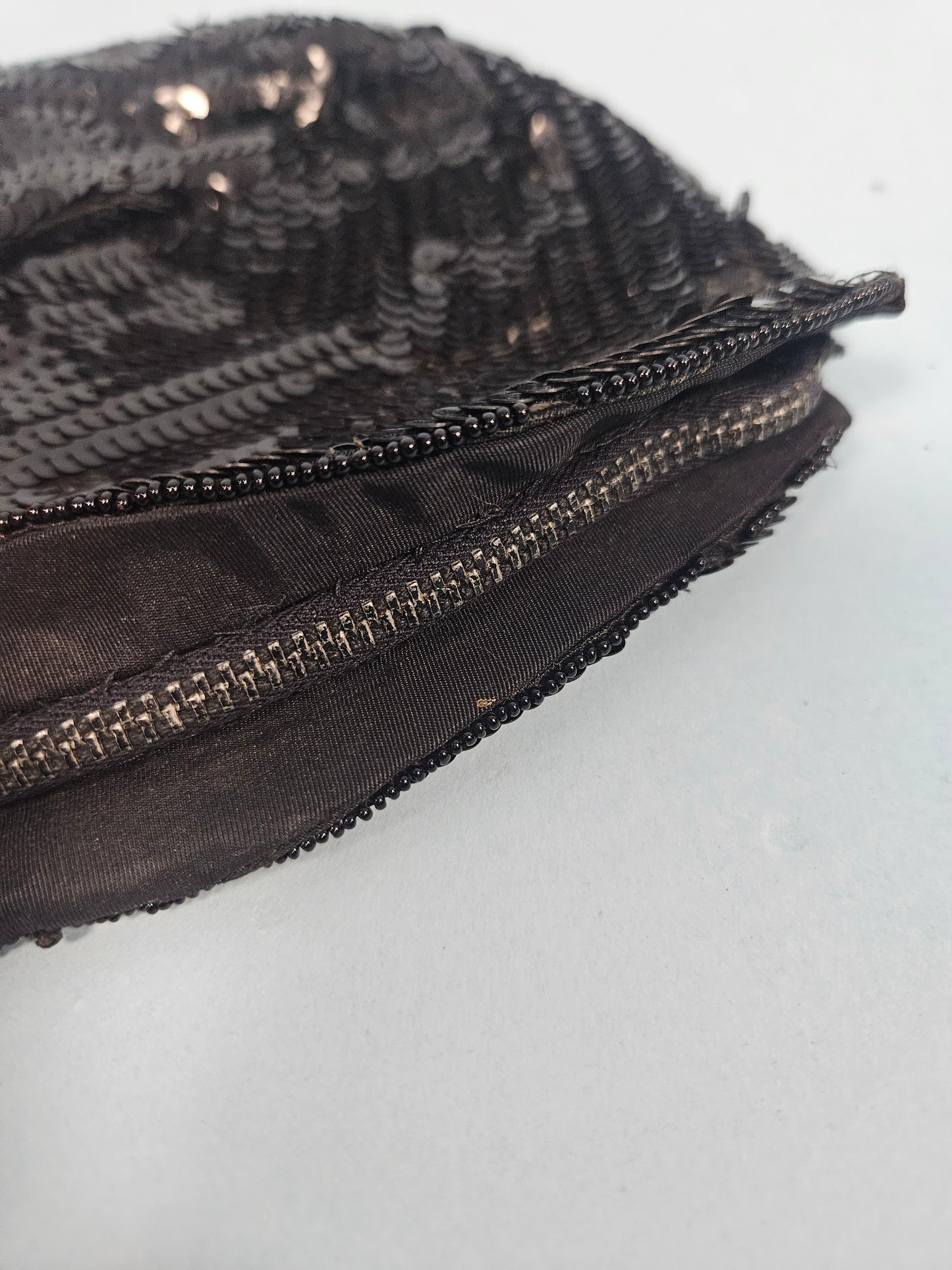 Vintage 1940s Black Sequin Clutch