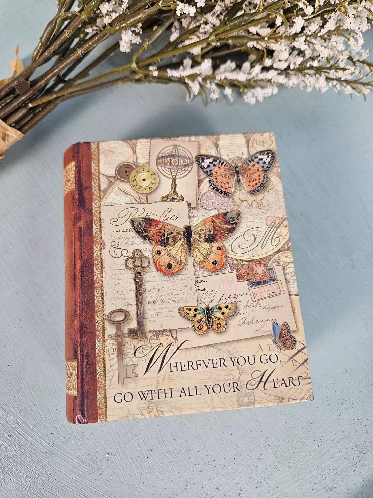 Vintage Style Mini Book Hidden Notes - Tan