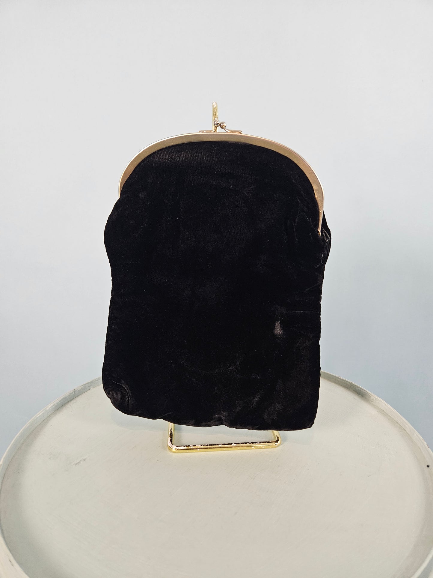 Vintage 1950's- 1960's Black Velvet Clutch