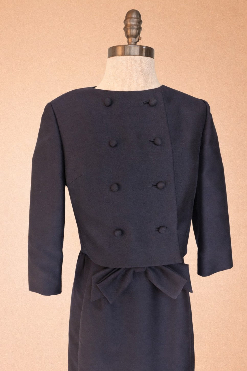 Vintage 1960's Navy Sheath Dress & Bolero Set